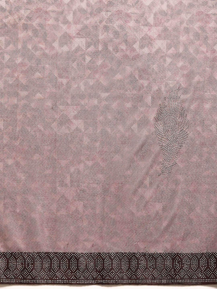 Brown Solid Lycra Saree