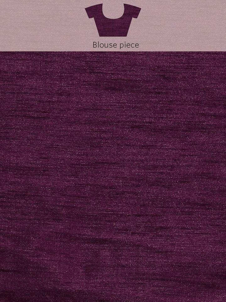 Burgundy Embroidered Silk Blend Saree