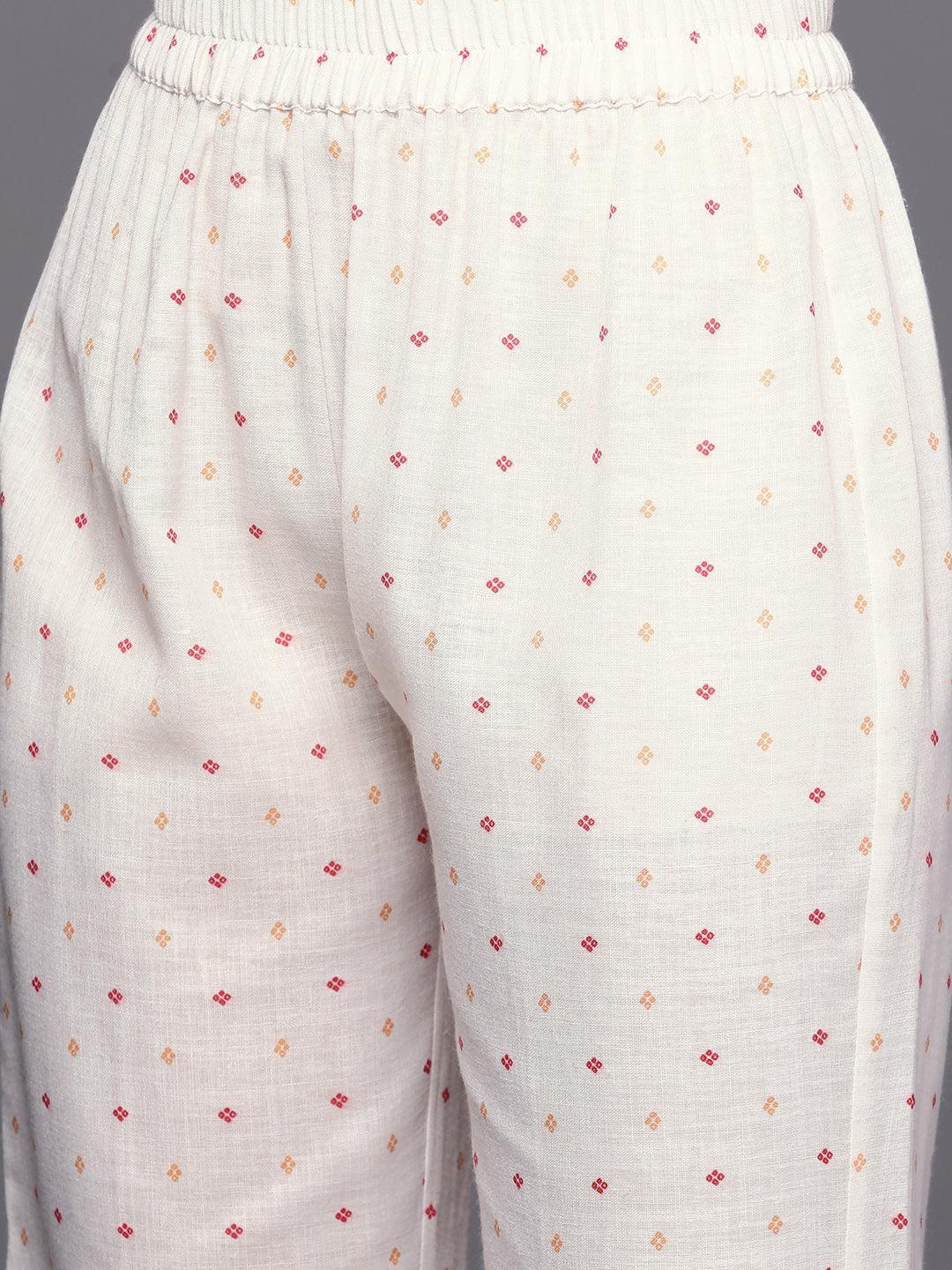 Coral Printed Cotton Straight Kurta Set With Trousers - ShopLibas