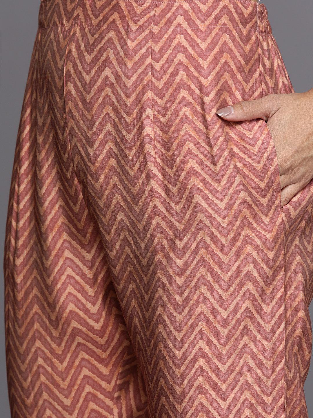 Cream Embroidered Chanderi Silk Straight Suit Set - ShopLibas