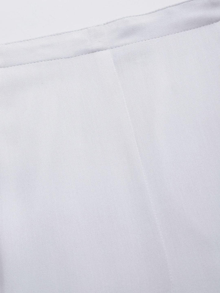 White Solid Rayon Trousers
