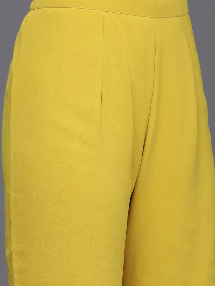 Green Embroidered Georgette Straight Kurta With Sharara & Dupatta