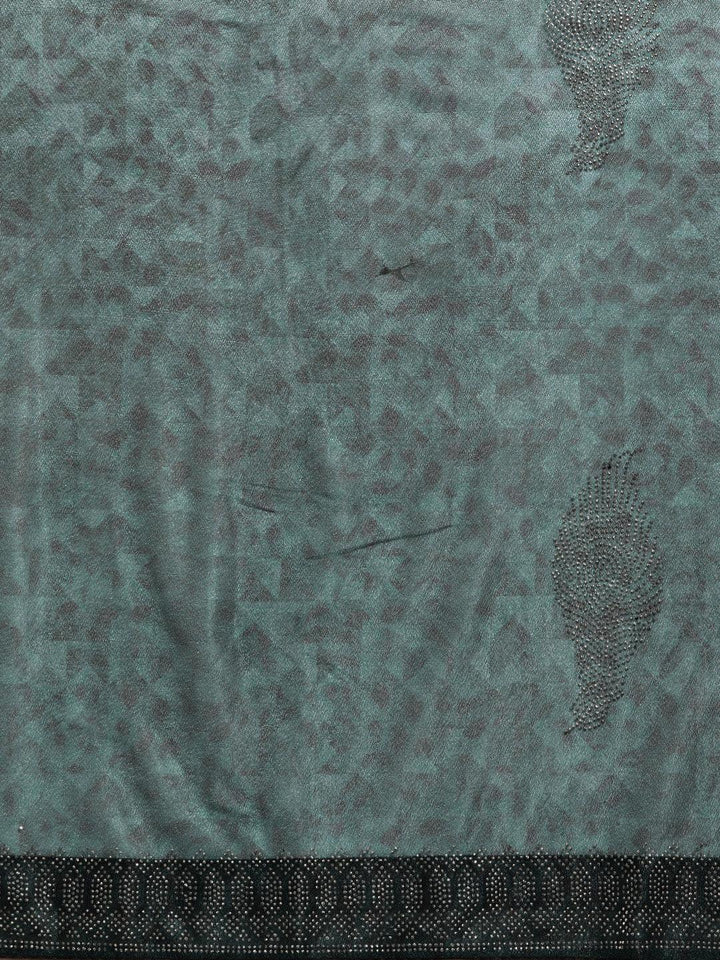 Green Solid Lycra Saree