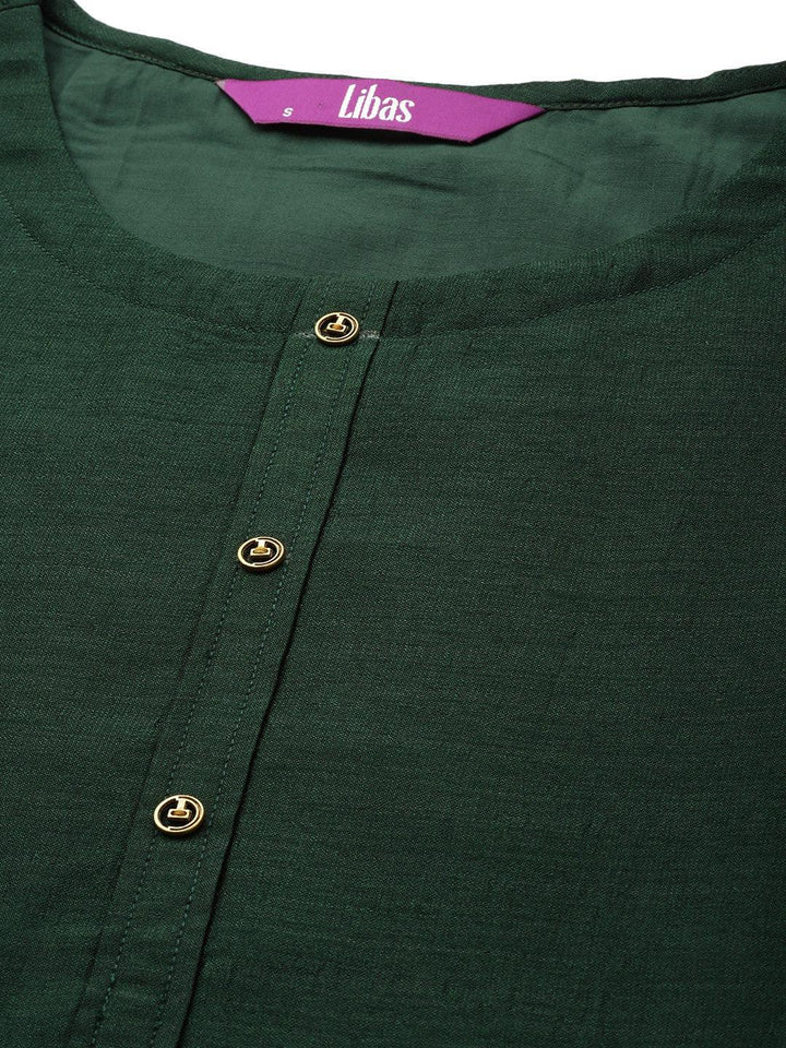 Green Solid Silk Kurta