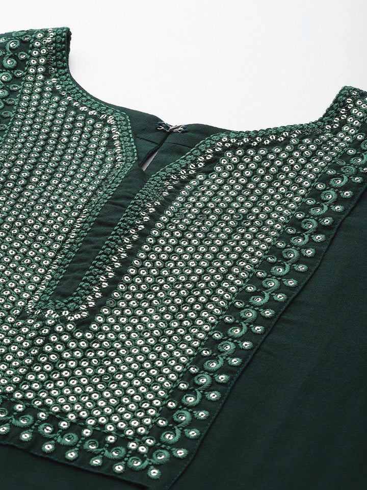 Green Yoke Design Rayon Straight Kurta