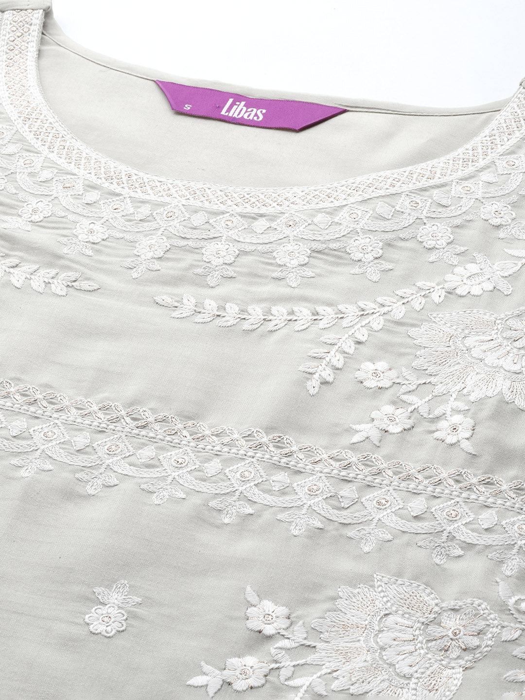 Green Yoke Design Silk Blend Straight Suit Set With Trousers - ShopLibas