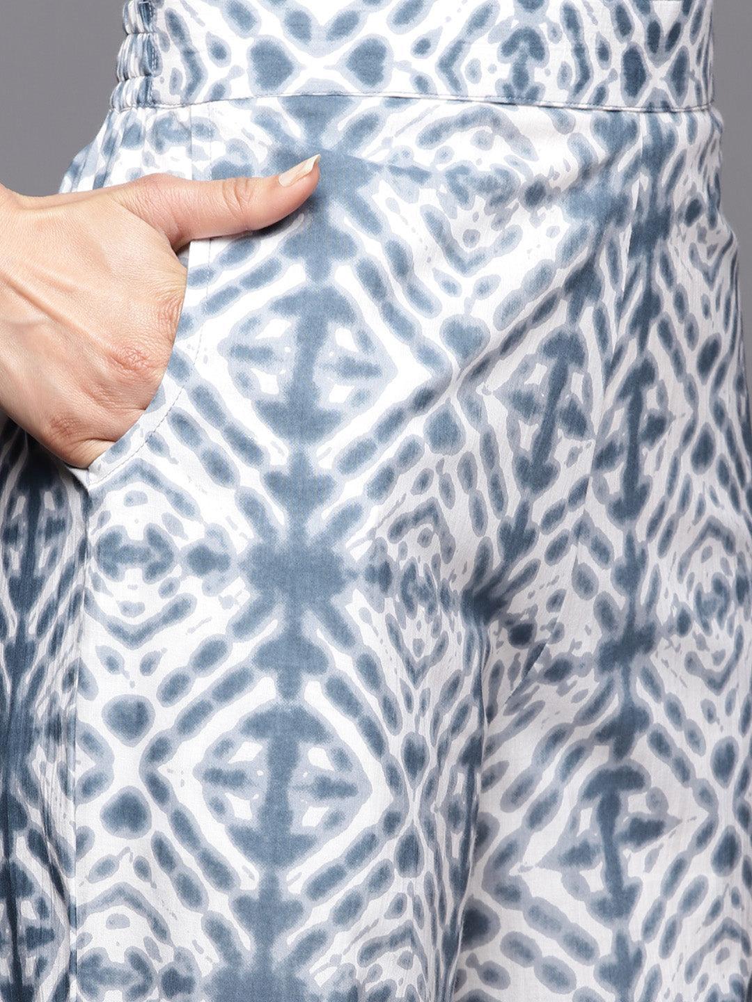 Grey Printed Cotton Night Suit - ShopLibas