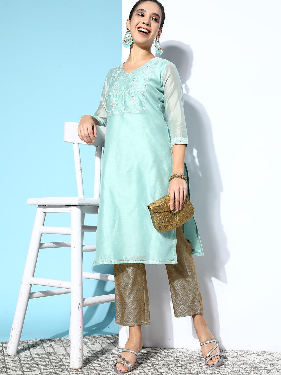 Grey Self Design Jacquard Trousers - ShopLibas