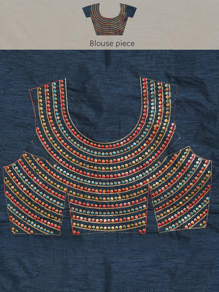 Maroon Embroidered Silk Blend Saree