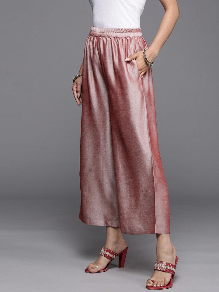 Mauve Solid Silk Palazzos