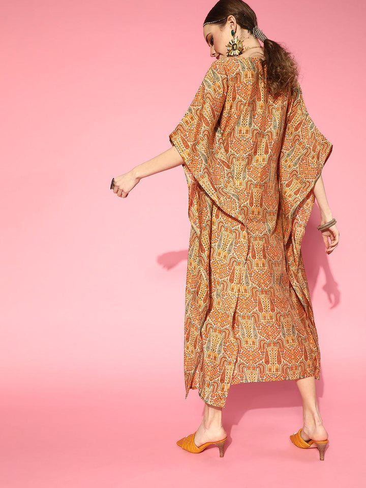 Multicolored Printed Silk Blend Dress