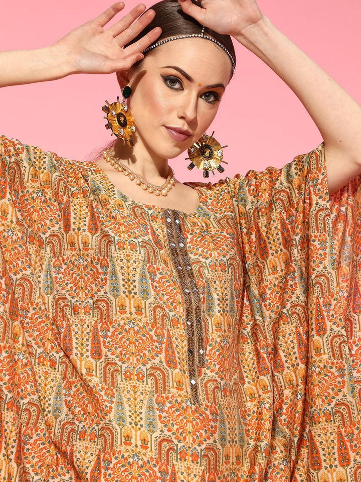 Multicolored Printed Silk Blend Dress