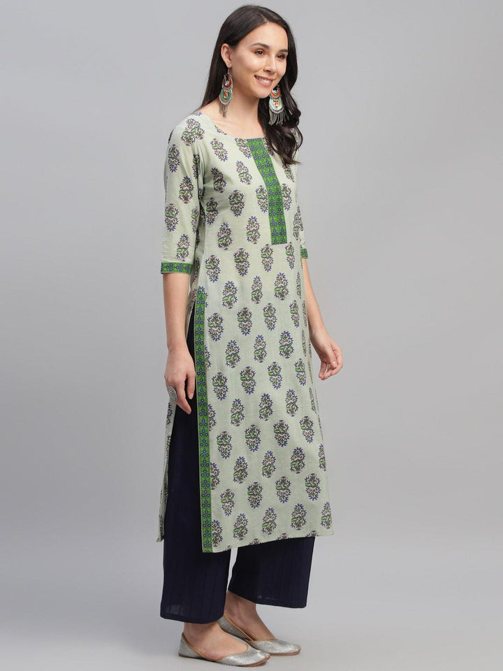 Multicoloured Printed Cotton Kurta