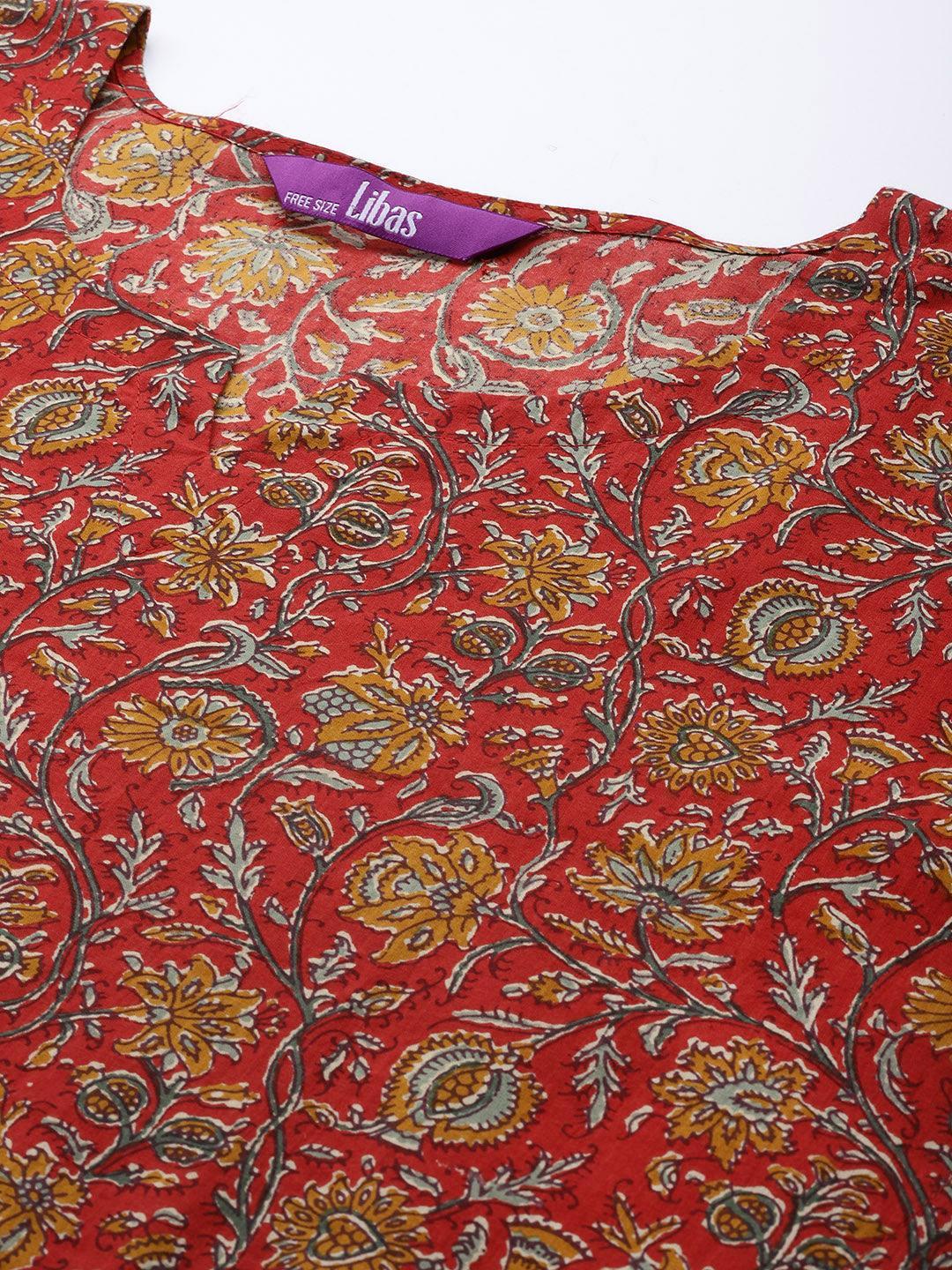 Multicoloured Printed Cotton Nightdress - ShopLibas