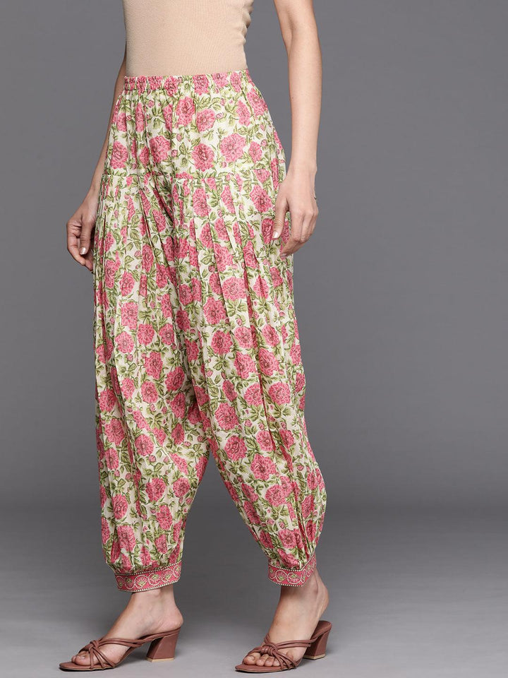 Multicoloured Printed Cotton Salwar Pants