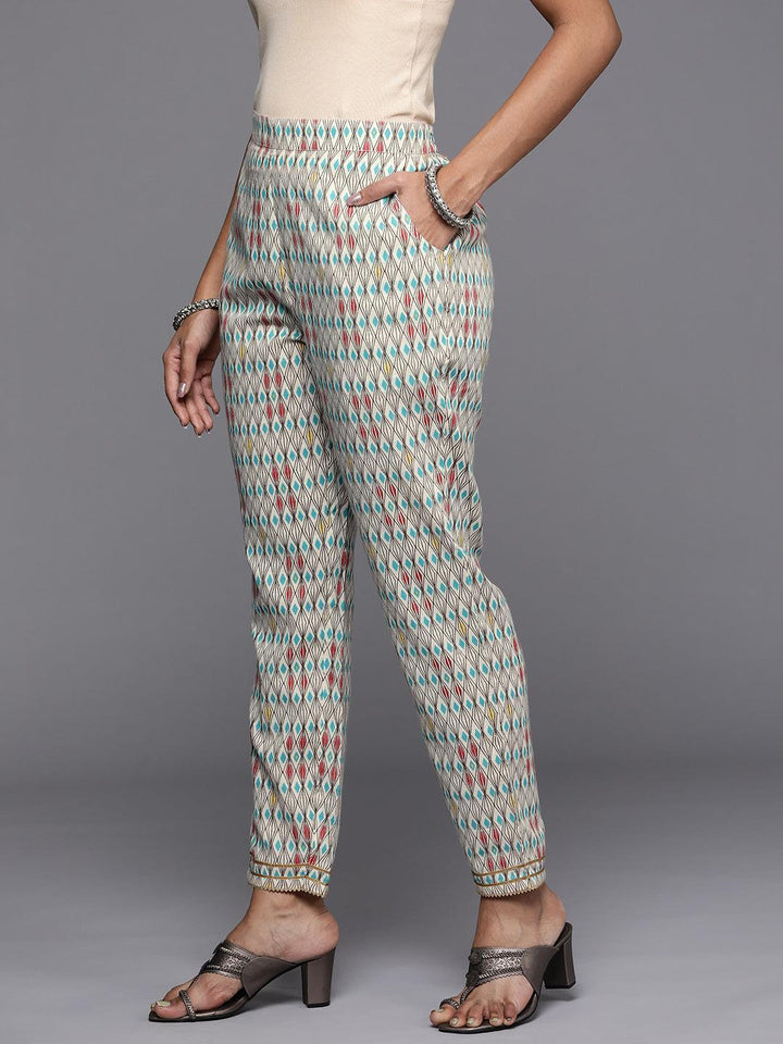 Multicoloured Printed Cotton Trousers