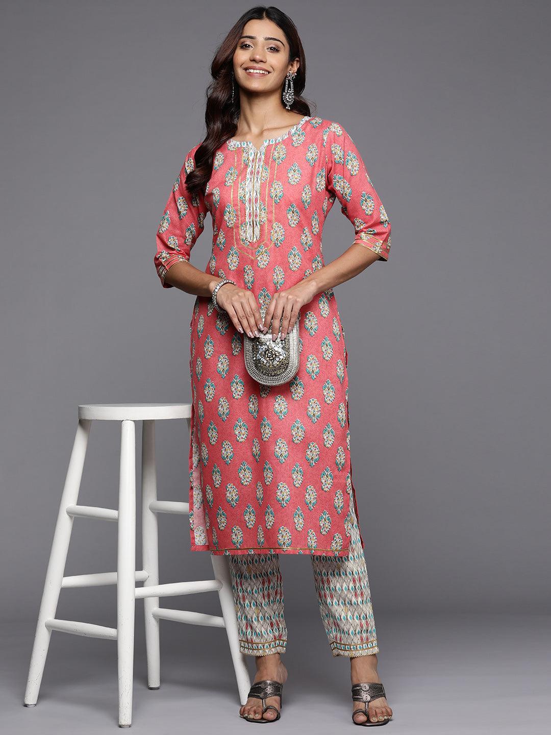Multicoloured Printed Cotton Trousers - ShopLibas