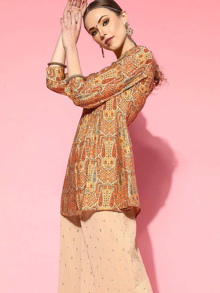 Multicoloured Printed Silk Blend Kurti