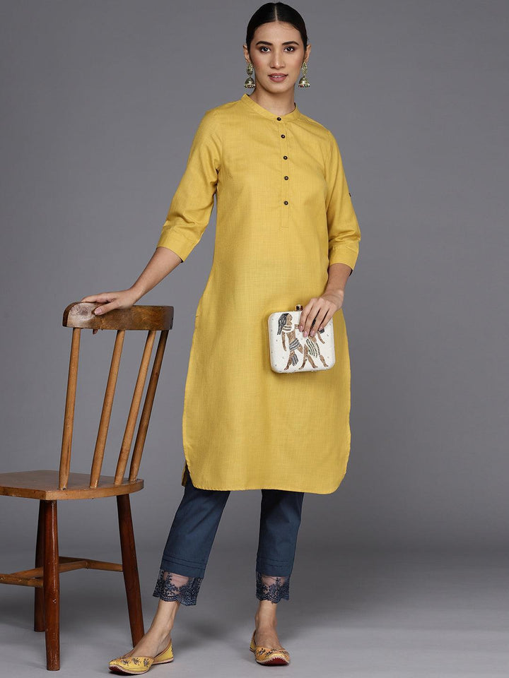 Navy Blue Solid Cotton Trousers