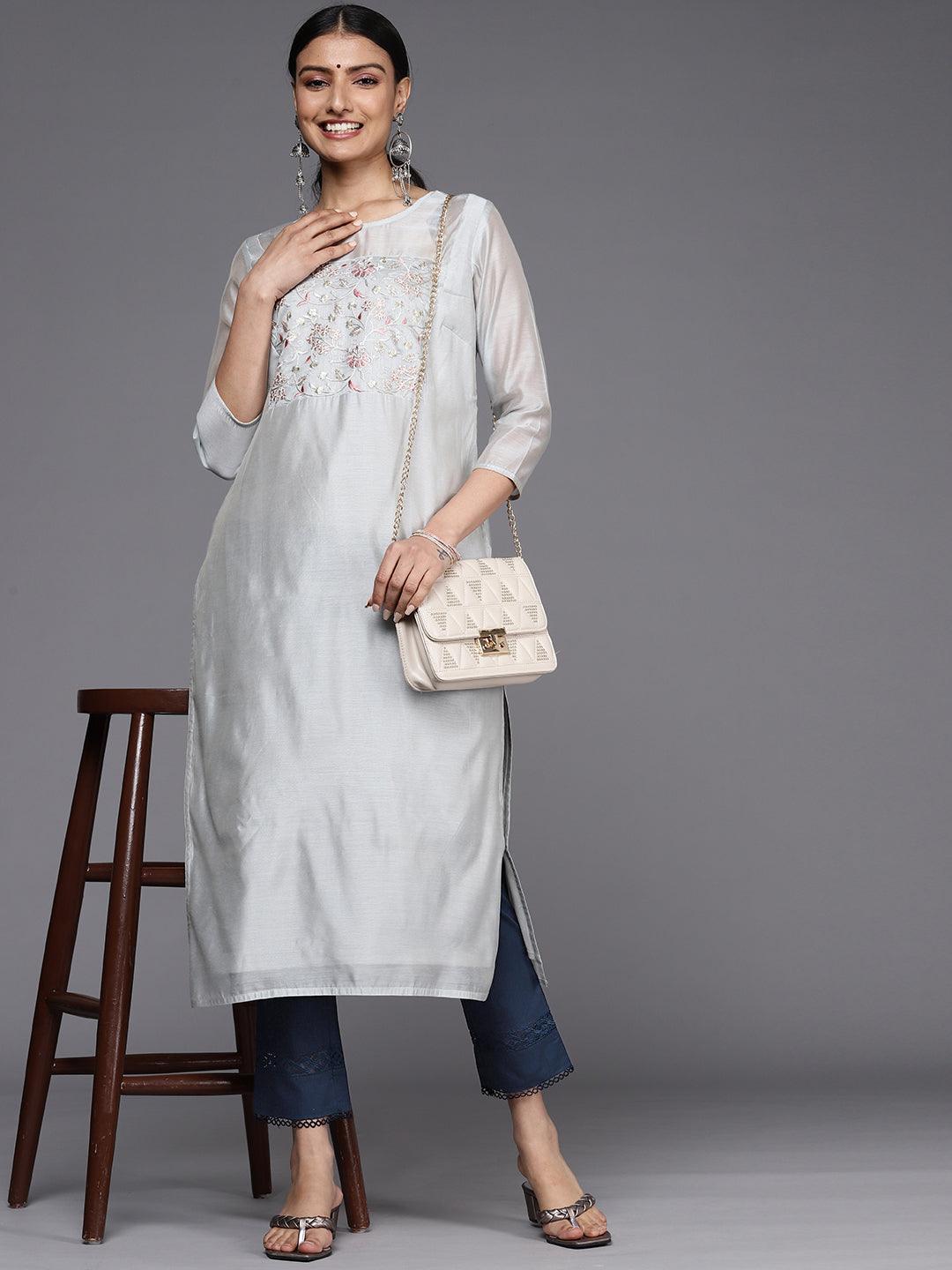 Navy Blue Solid Cotton Trousers - ShopLibas