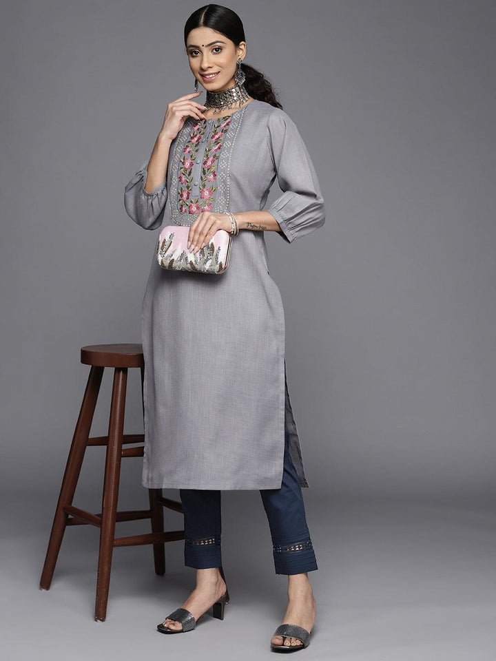 Navy Blue Solid Cotton Trousers