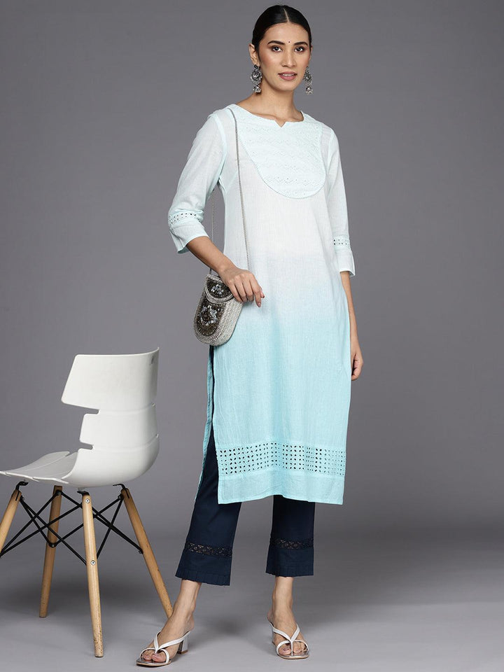 Navy Blue Solid Cotton Trousers