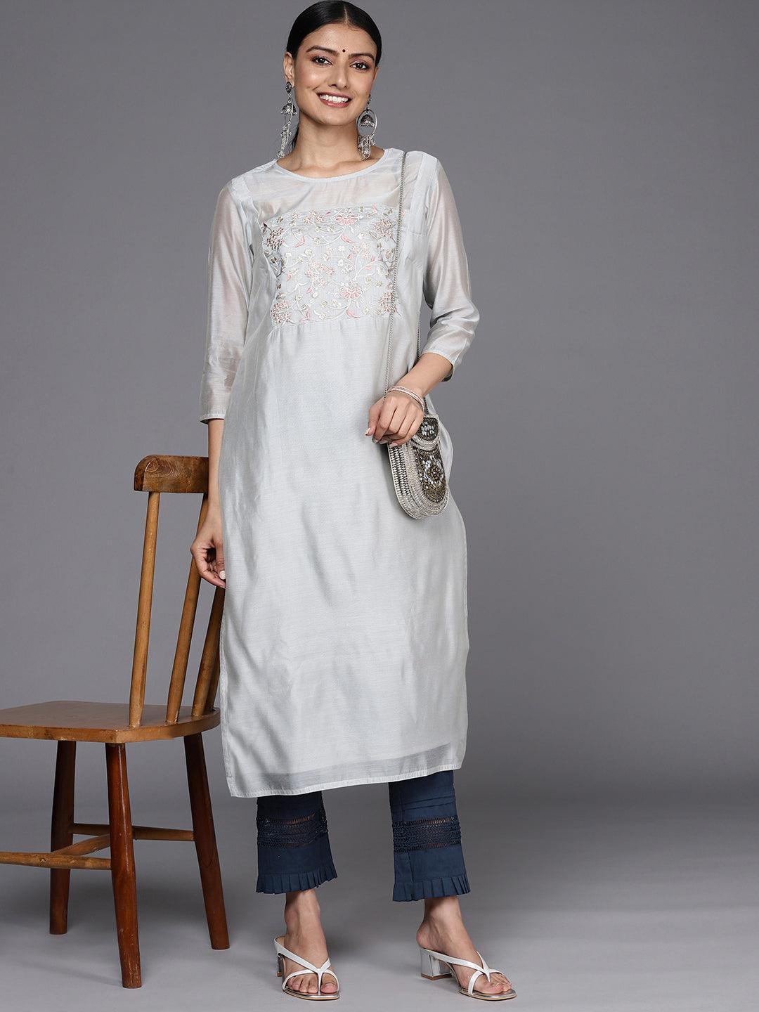 Navy Blue Solid Cotton Trousers - ShopLibas