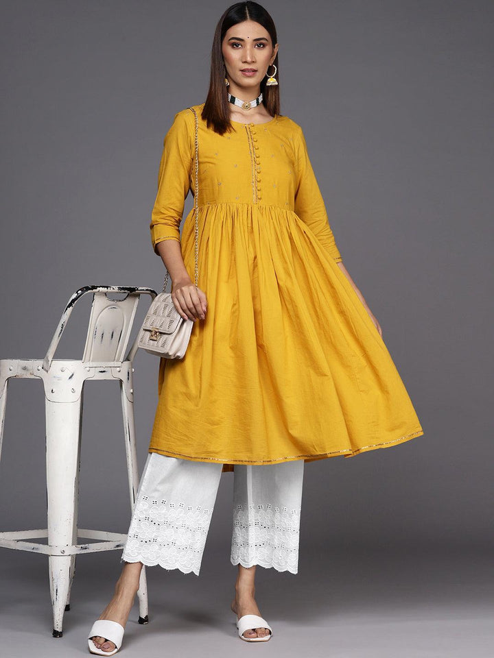 Off White Solid Cotton Palazzos