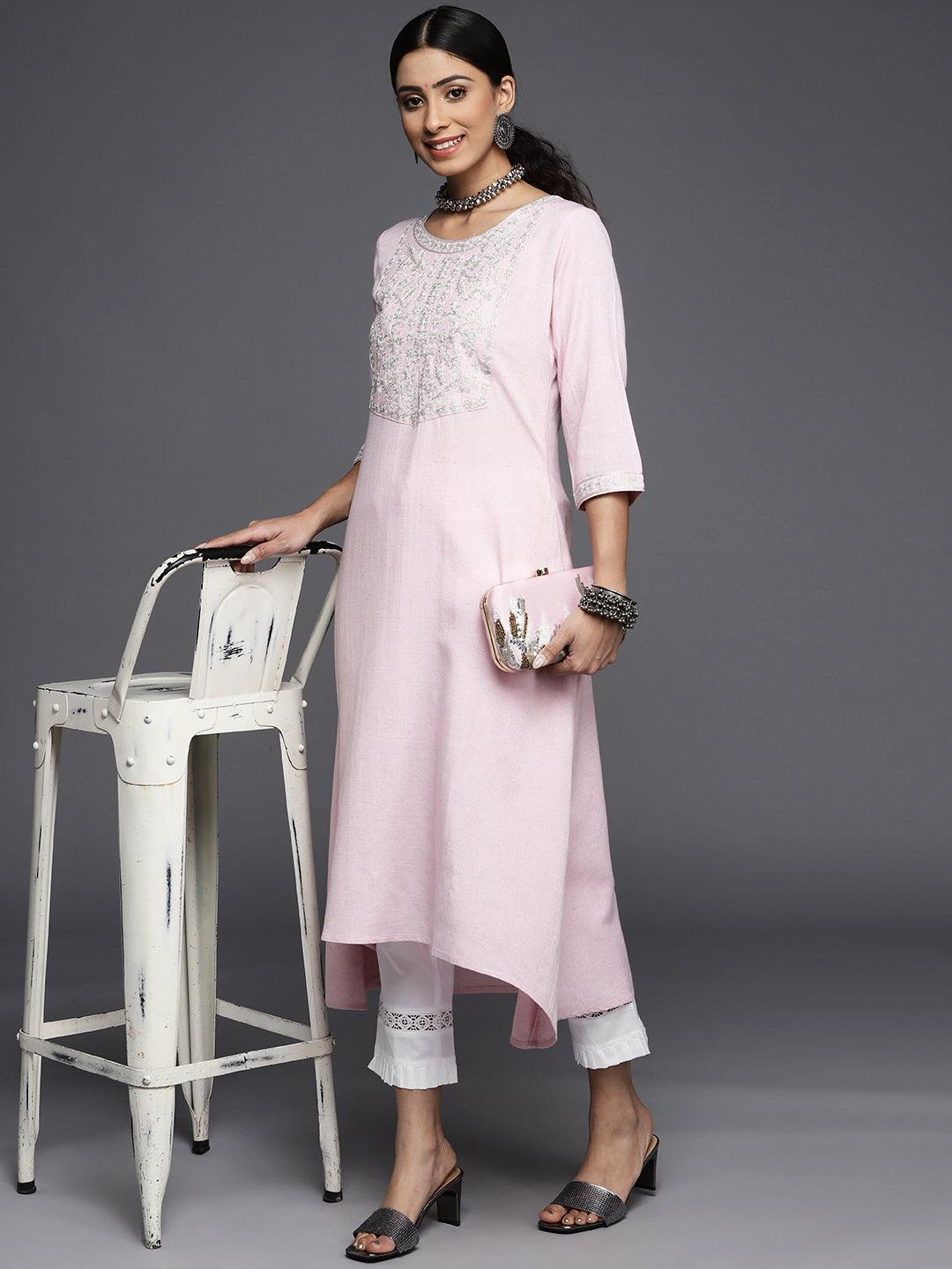 Off White Solid Cotton Trousers - ShopLibas