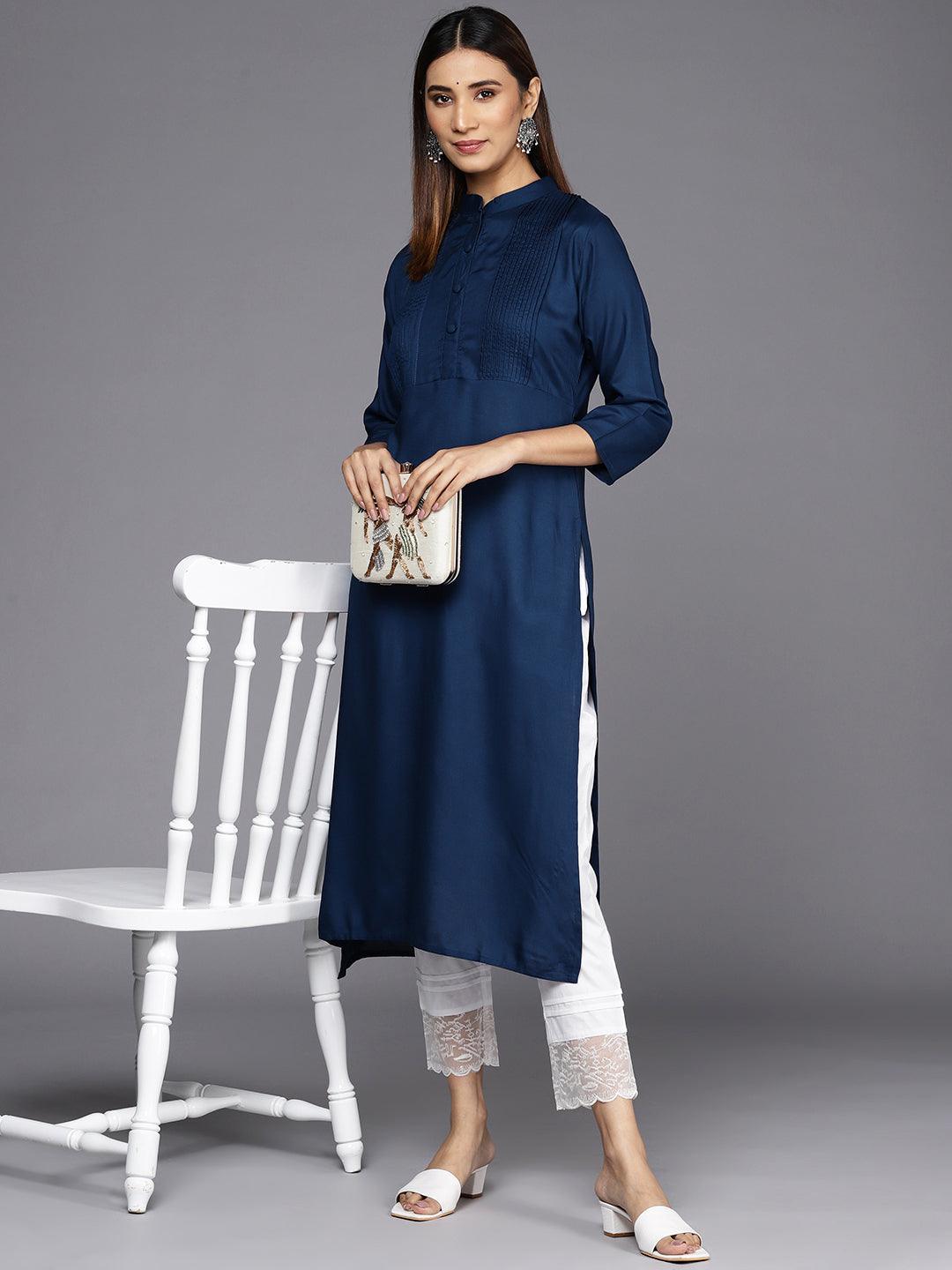 Off White Solid Cotton Trousers - ShopLibas