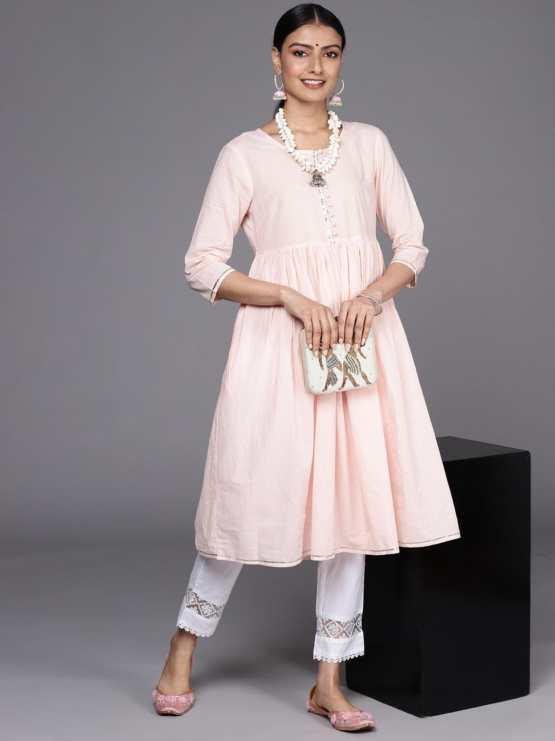 Off White Solid Cotton Trousers - ShopLibas