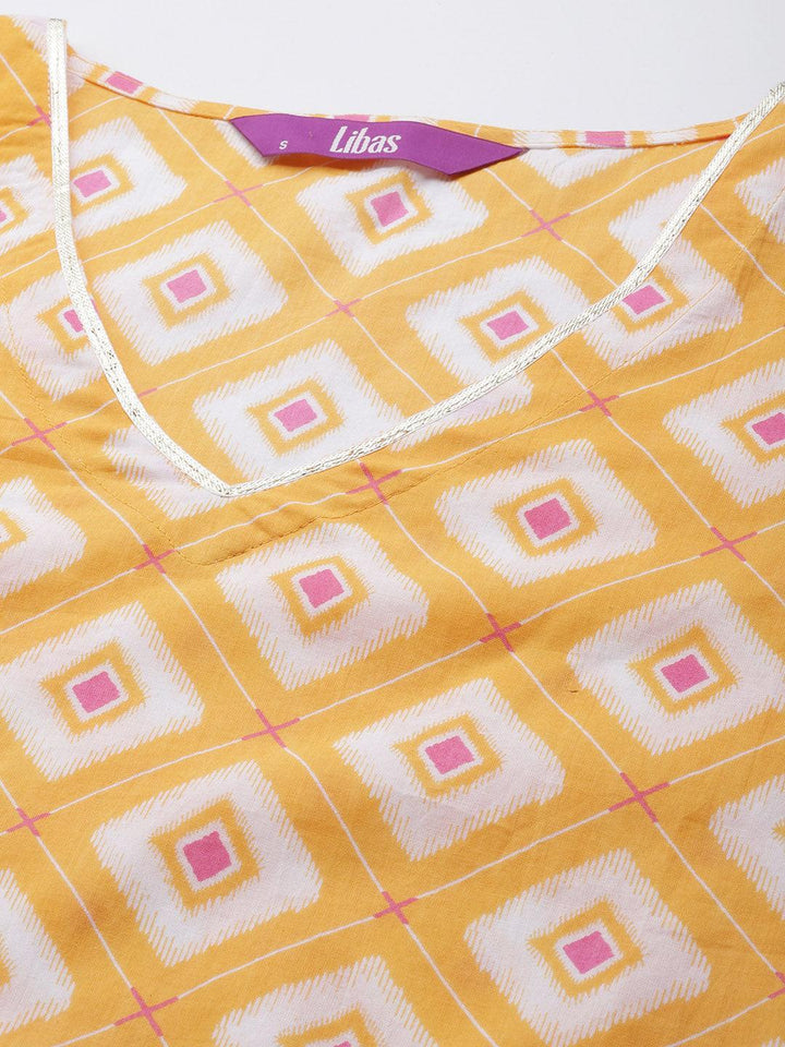 Orange Printed Cotton Dress