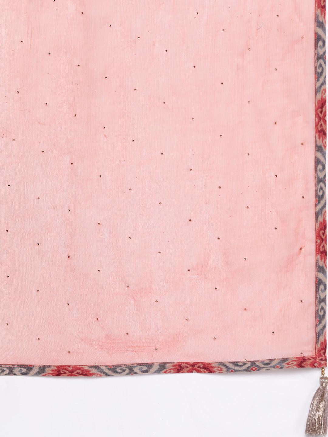 Orange Printed Georgette Suit Set - ShopLibas