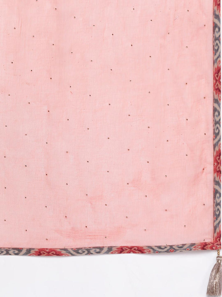 Orange Printed Georgette Suit Set