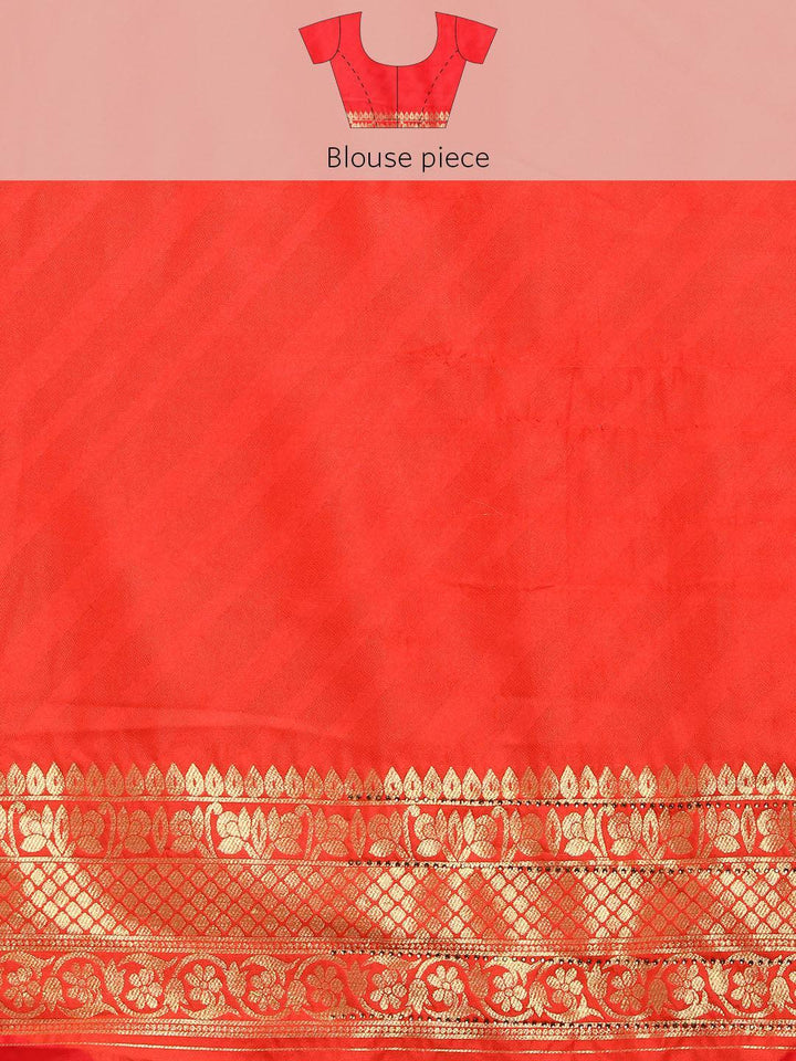 Orange Woven Design Brocade Saree