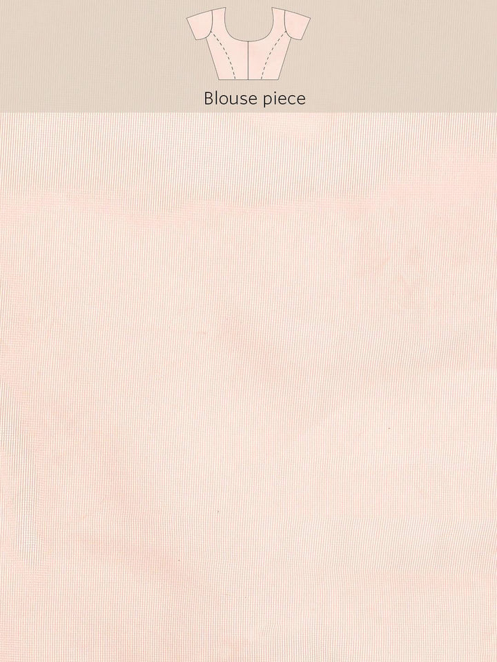 Peach Embroidered Net Saree