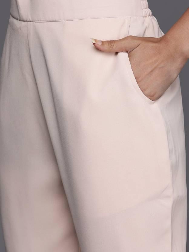 Peach Self Design Georgette Suit Set