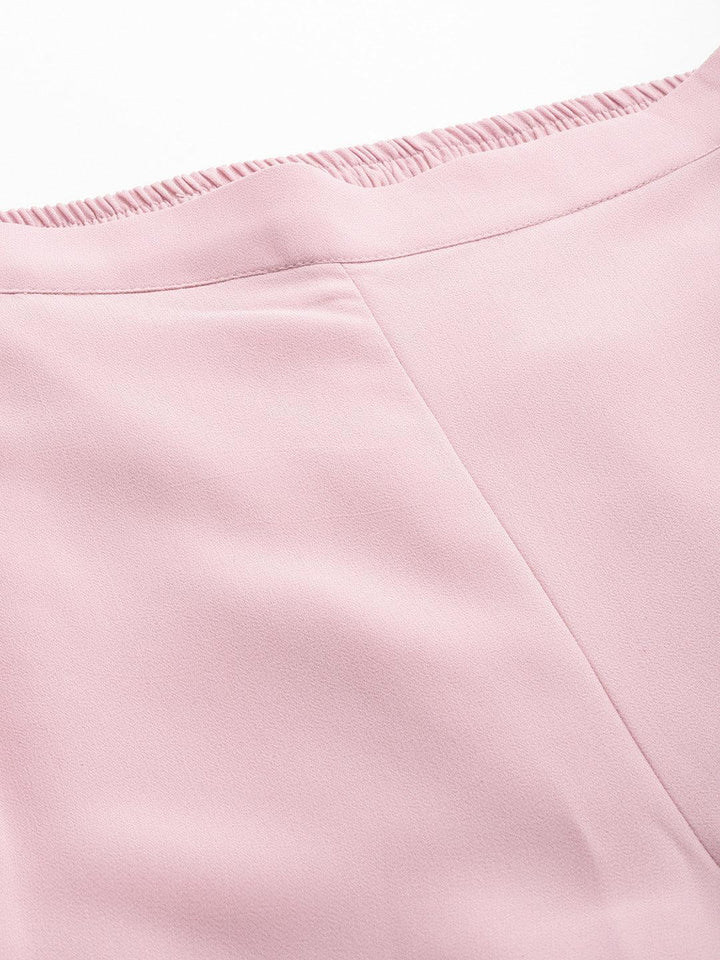 Pink Embellished Georgette Tunic With Sharara