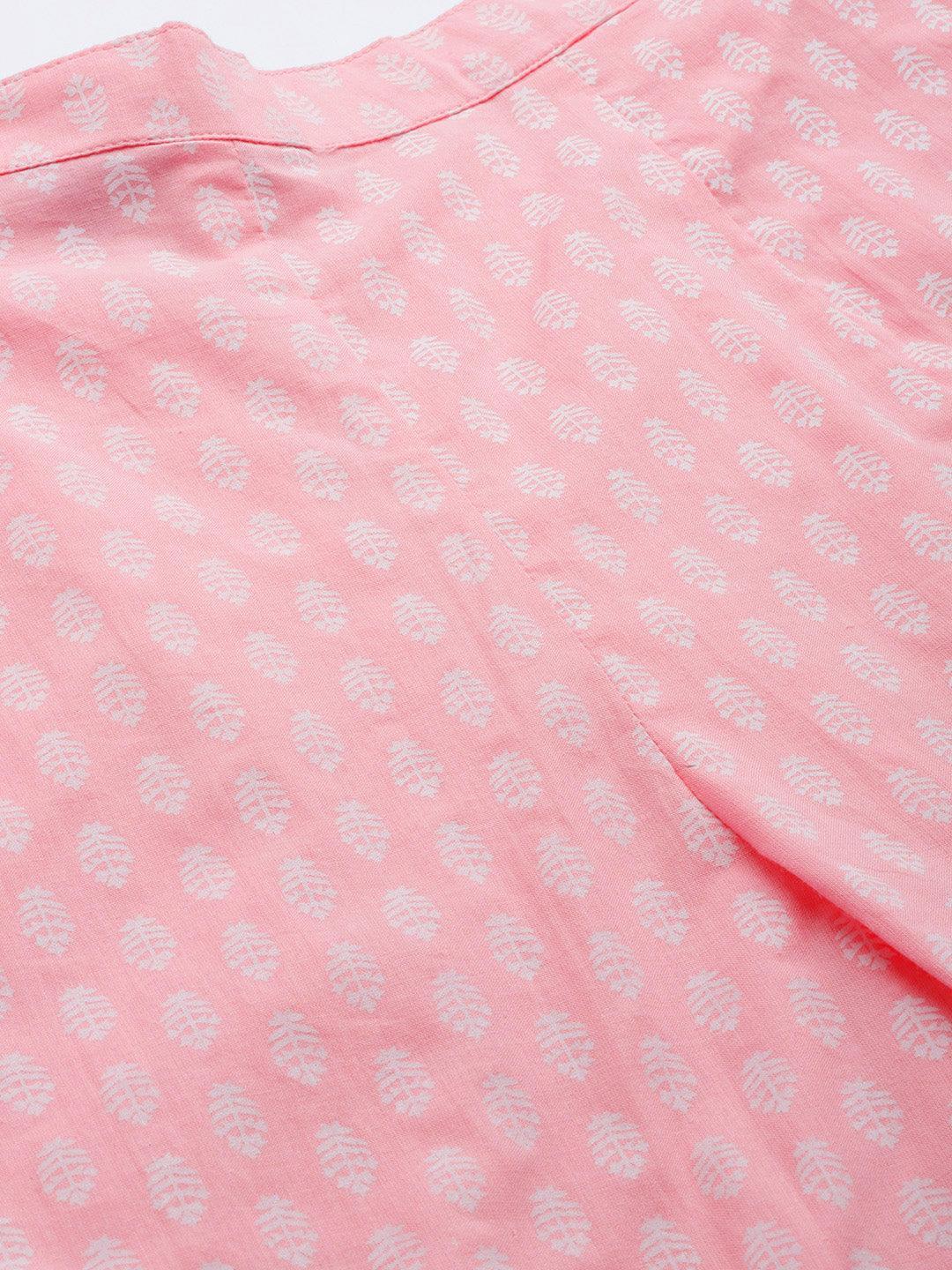 Pink Printed Cotton Night Suit - ShopLibas