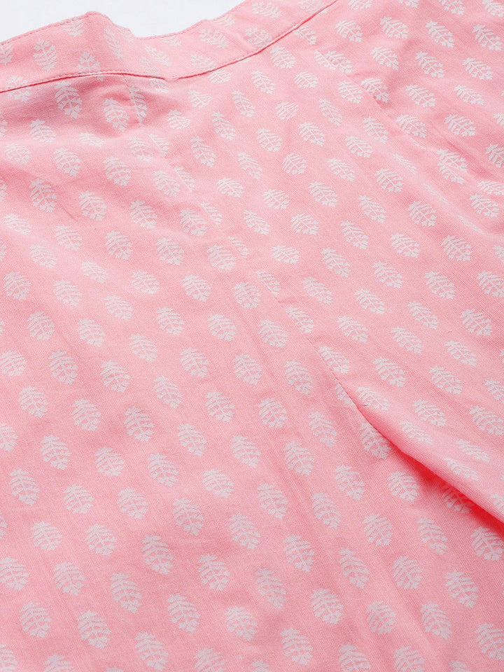 Pink Printed Cotton Night Suit