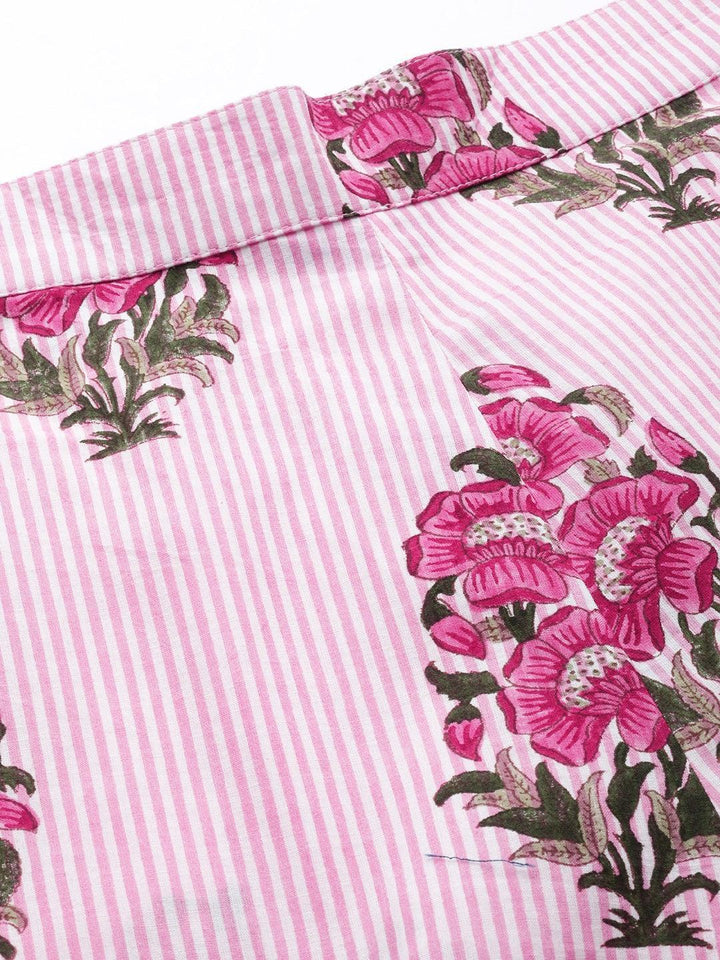 Pink Printed Cotton Night Suit