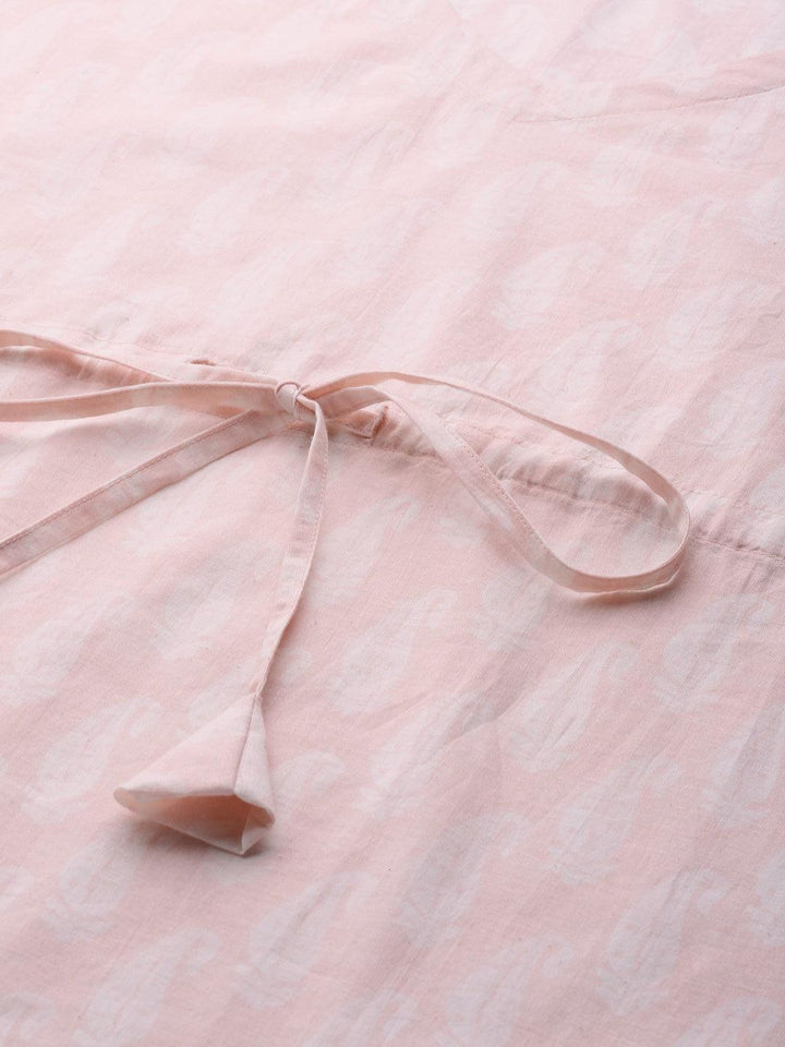 Pink Printed Cotton Night Suit