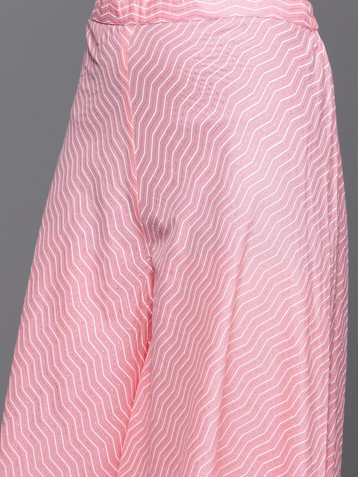 Pink Printed Cotton Suit Set