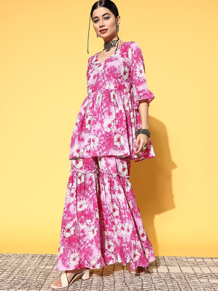 Pink Printed Georgette Co-Ords