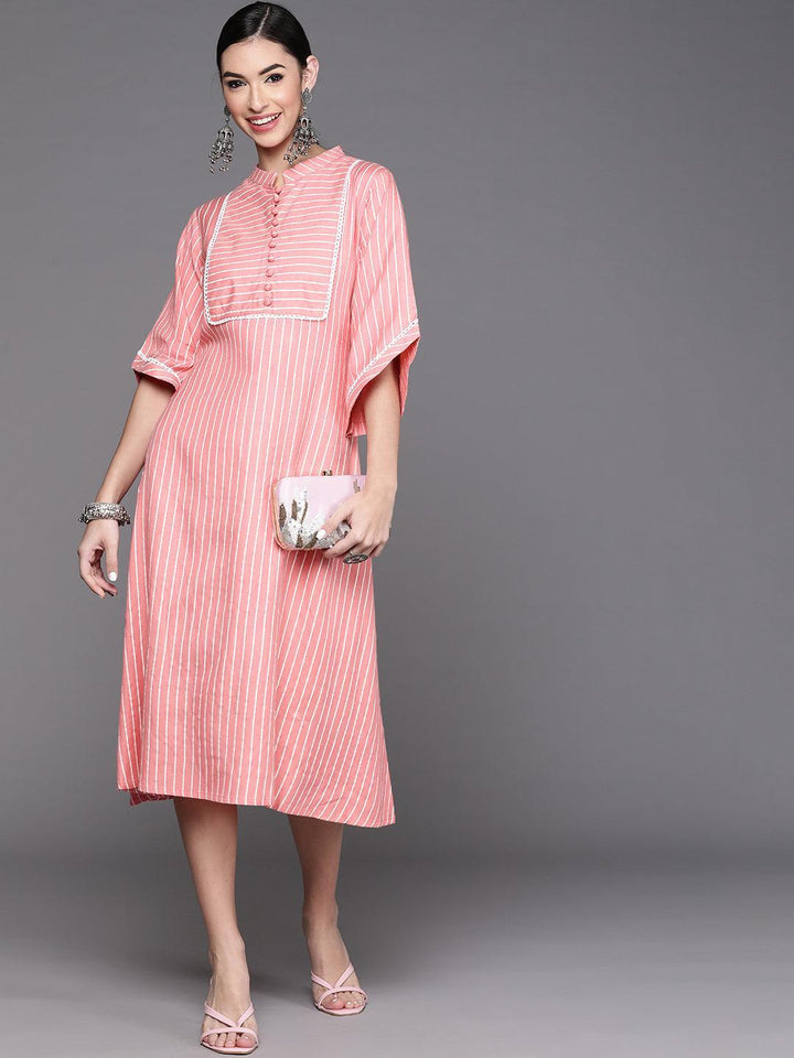 Pink Striped Cotton Dress