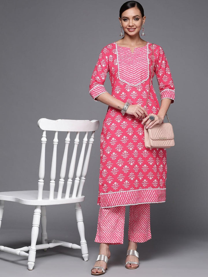 Pink Striped Cotton Trousers