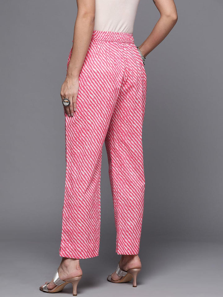 Pink Striped Cotton Trousers
