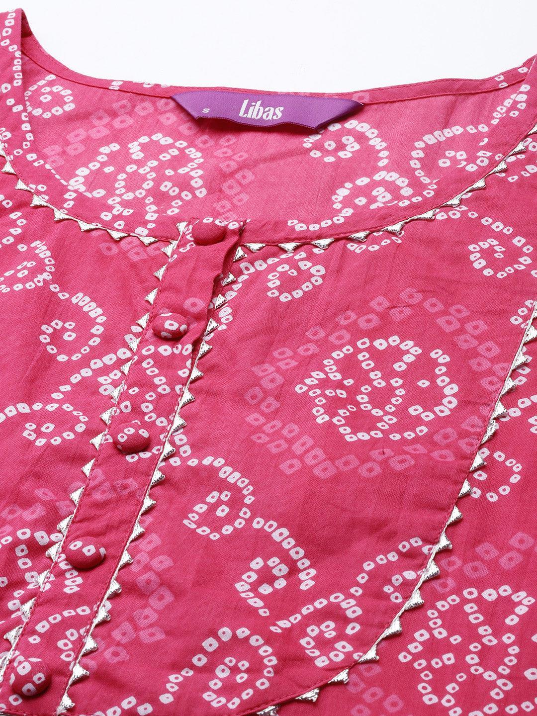 Pink Yoke Design Cotton Straight Kurta - ShopLibas