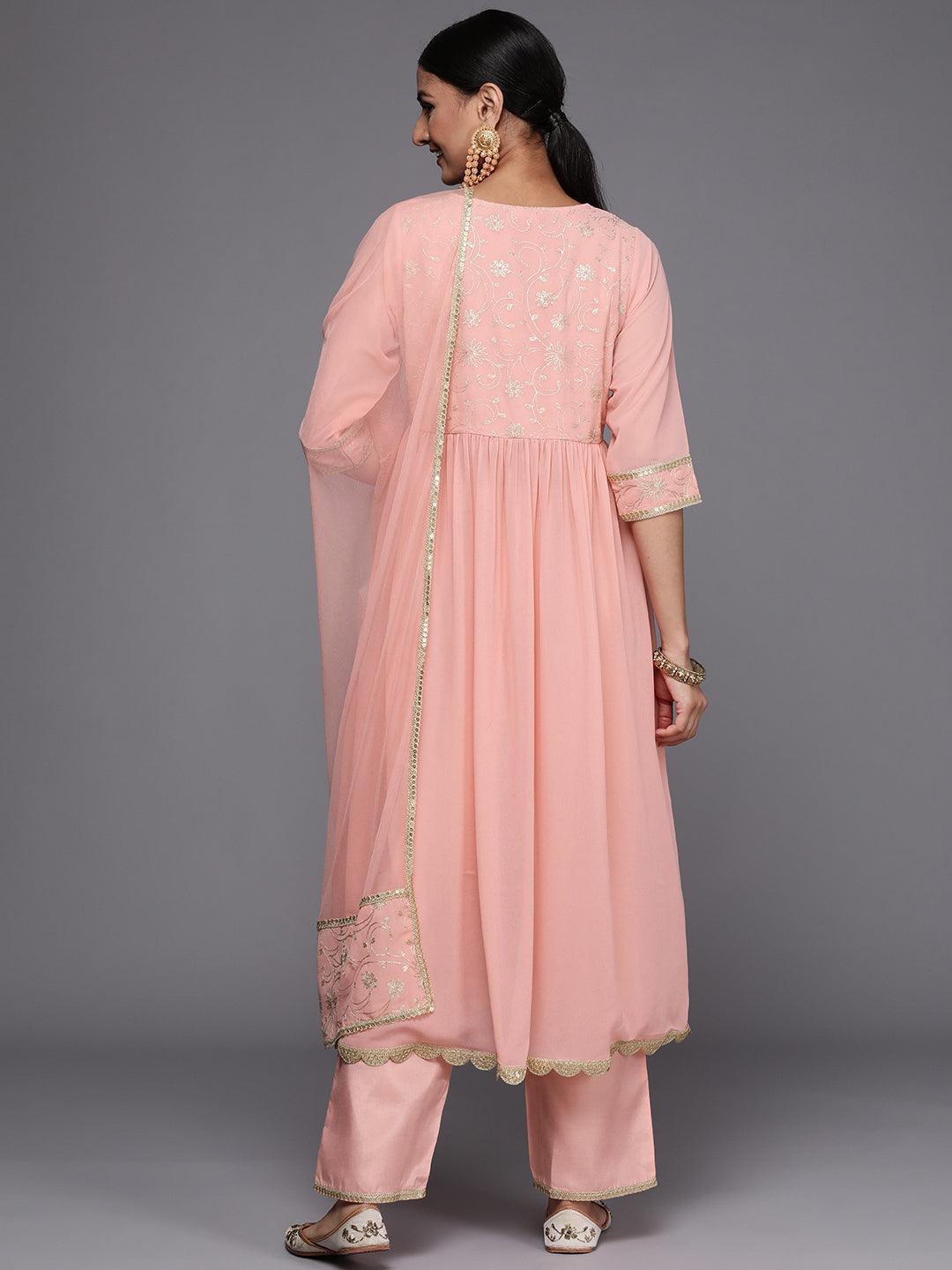 Pink Yoke Design Georgette Suit Set - ShopLibas