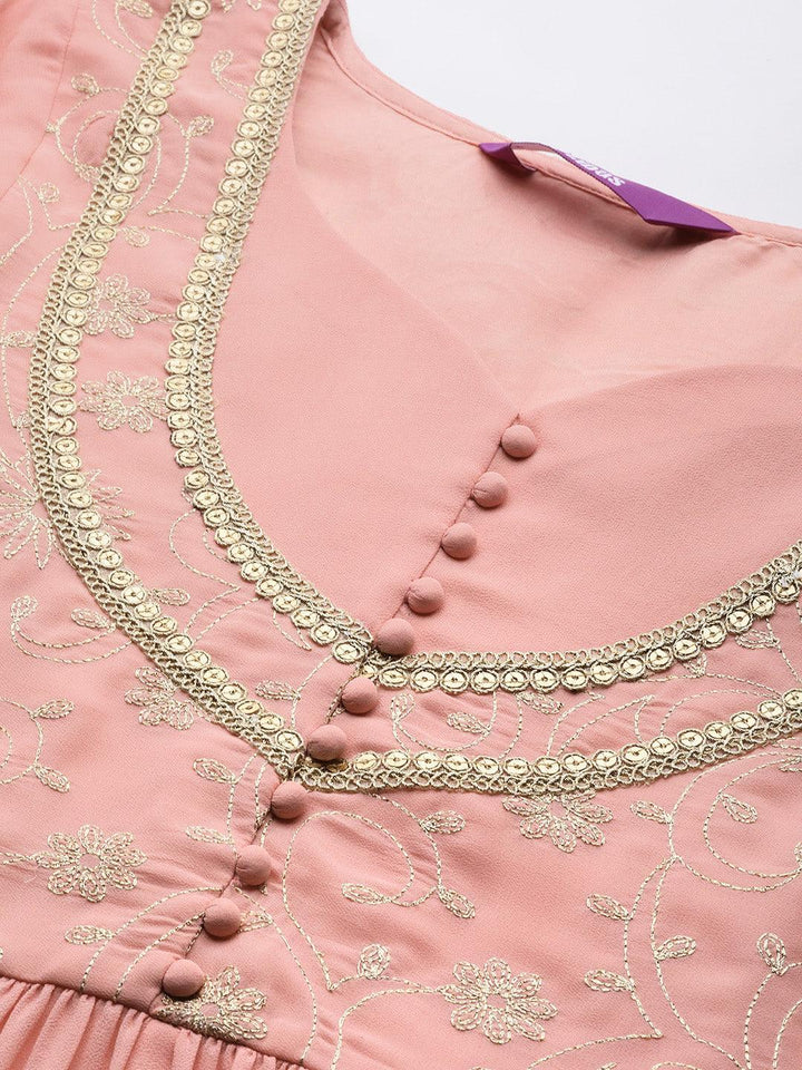 Pink Yoke Design Georgette Suit Set